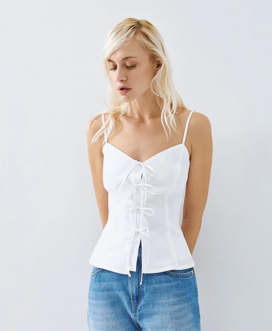 Τοπ peplum με κορδόνια ACCT004S