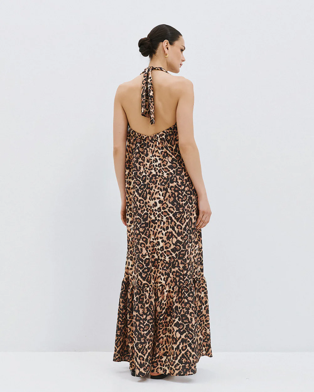 Φόρεμα halter λεοπάρ με βολάν ACCD022S/M