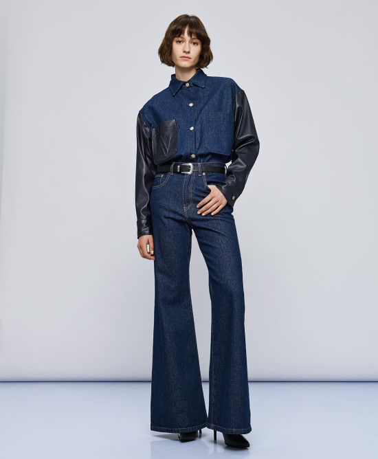 Παντελόνι denim καμπάνα ACCP008M